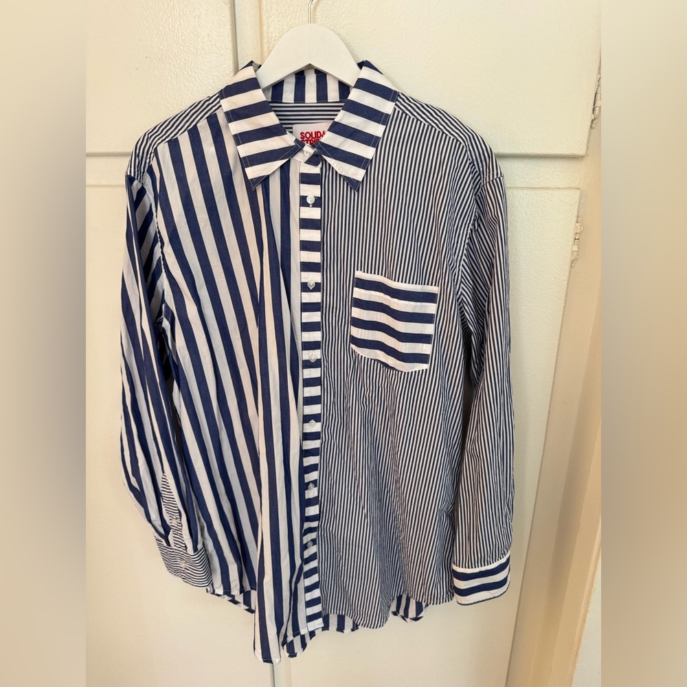 Solid & Striped Button Down Shirt Tunic - image 2